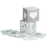 Baby Speelmat Puzzel Grijs-Mint 150x150cm - 33% Korting!