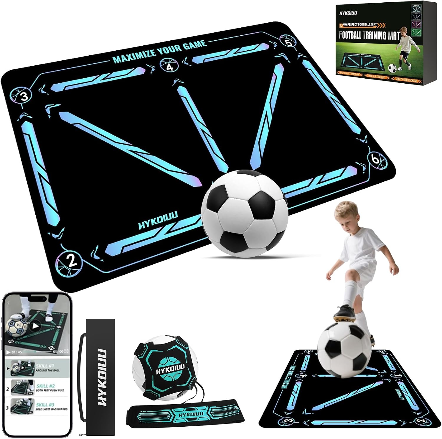 Voetbal Trainingsmat met Kick Trainer | 40% Korting | 90x60 cm Zwart