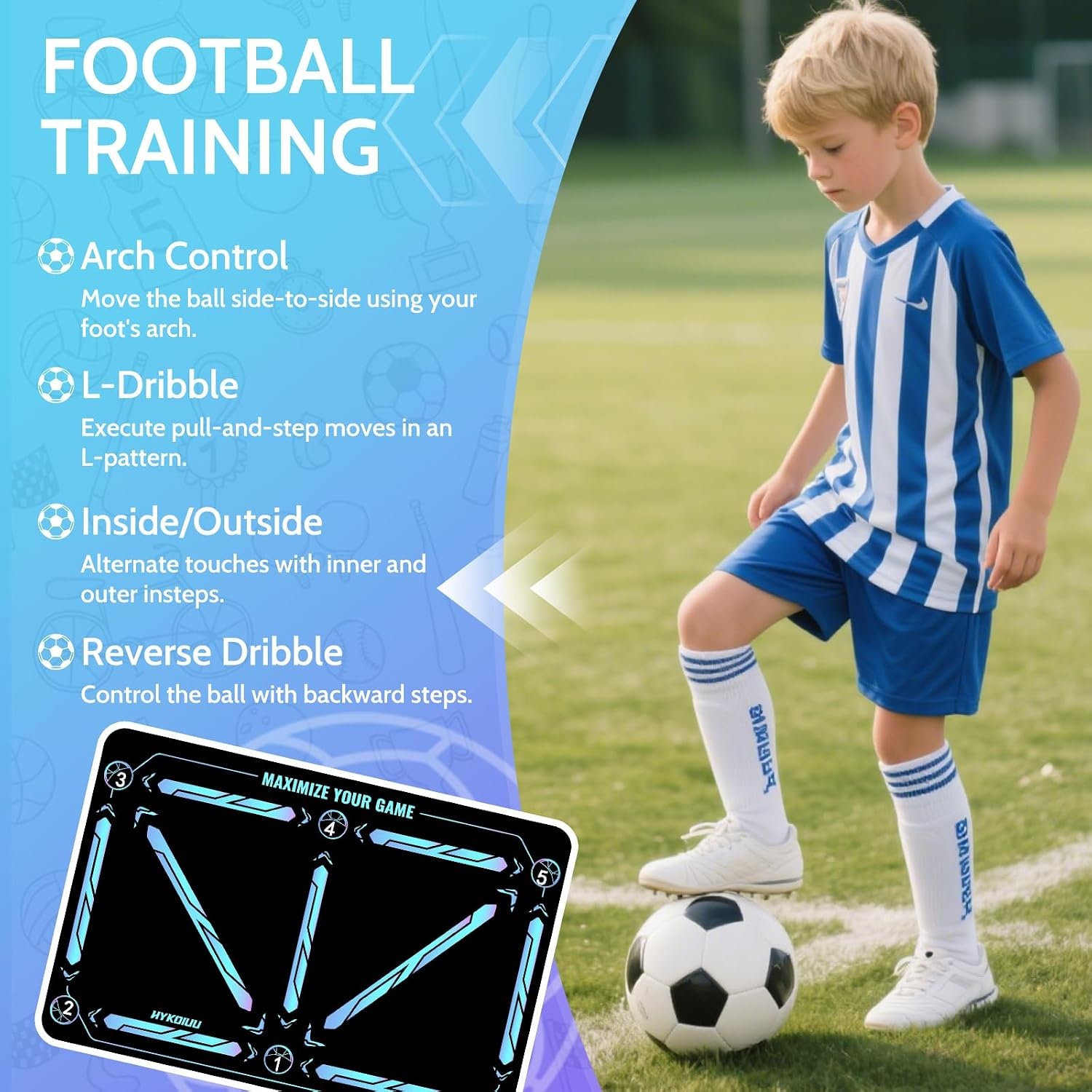 Voetbal Trainingsmat met Kick Trainer | 40% Korting | 90x60 cm Zwart