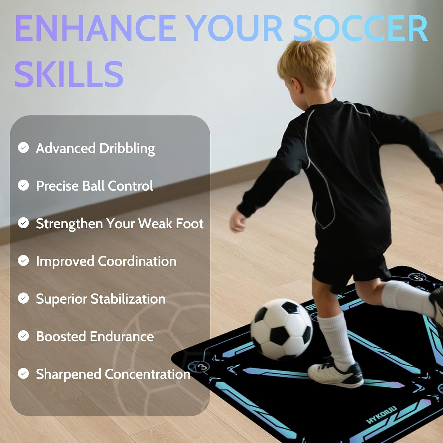 Voetbal Trainingsmat met Kick Trainer | 40% Korting | 90x60 cm Zwart