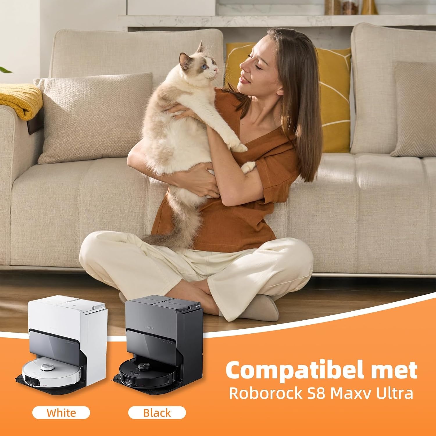4-delige Accessoireset voor Roborock S8 MaxV Ultra - Filter, Borstels & Dweil