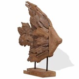 Teakhouten Vissenbeeld 40x12x57 cm - Uniek Decoratiestuk