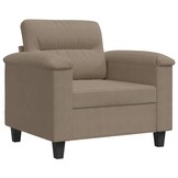 VidaXL Taupe Microvezel Fauteuil - 60 cm Zitting - 35% Korting