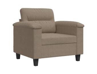 VidaXL Taupe Microvezel Fauteuil - 60 cm Zitting - 35% Korting