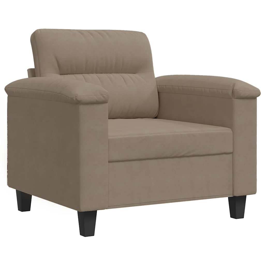 VidaXL Taupe Microvezel Fauteuil - 60 cm Zitting - 35% Korting
