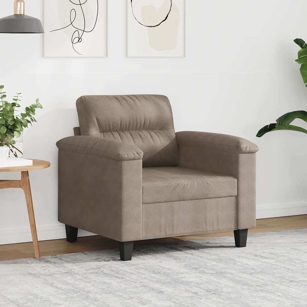 VidaXL Taupe Microvezel Fauteuil - 60 cm Zitting - 35% Korting