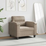 VidaXL Taupe Microvezel Fauteuil - 60 cm Zitting - 35% Korting