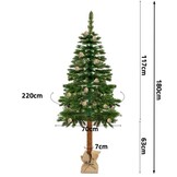Kunstkerstboom 180cm met houten stam & dennenappels - 34% korting!