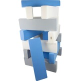 Jenga Speelblokken 15 Stuks - Zacht Schuim - Wit, Babyblauw, Grijs - 35% Korting
