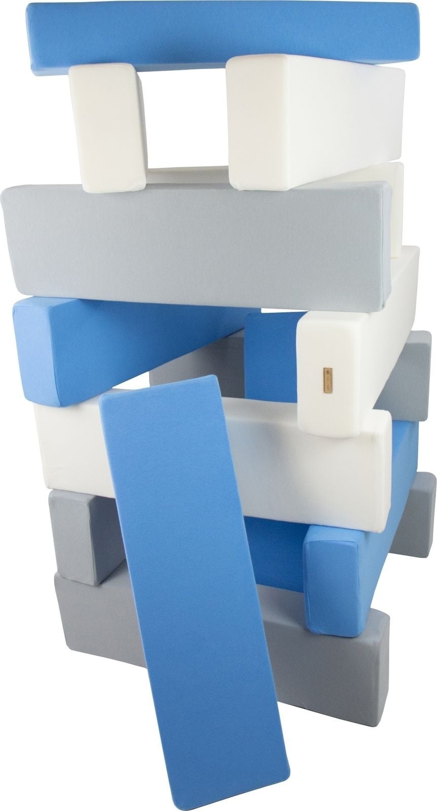 Jenga Speelblokken 15 Stuks - Zacht Schuim - Wit, Babyblauw, Grijs - 35% Korting