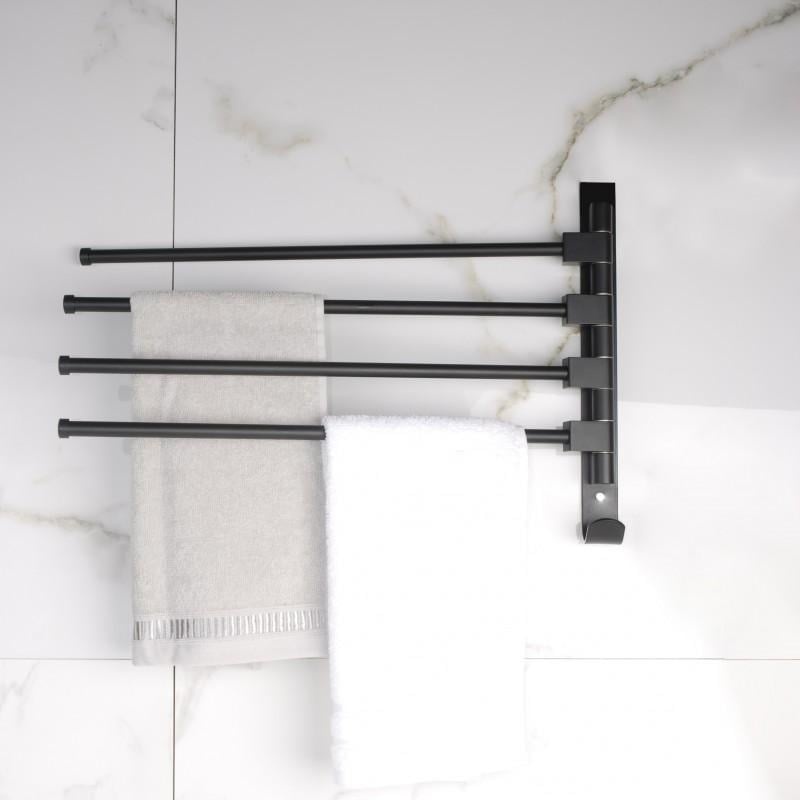 Zwart Handdoekenrek voor Wandmontage - 38,5x24 cm - 33% Korting
