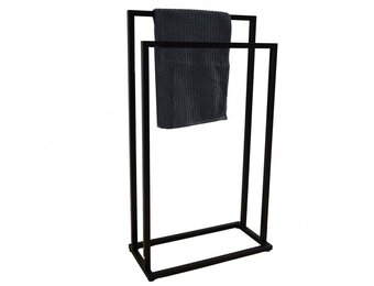 Staand Handdoekenrek Mat Zwart - 33% Korting