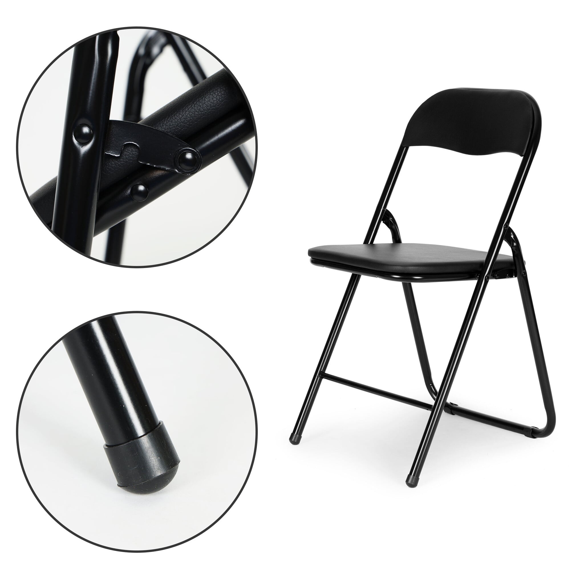 Set van 4 Zwarte Klapstoelen - 77,5x43x43,5 cm