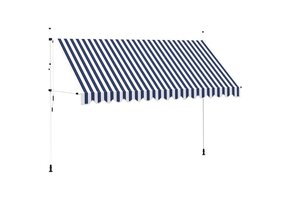 Uittrekbare Luifel 400cm Blauw/Wit Gestreept - 41% Korting!