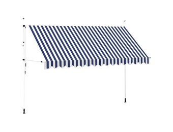 Uittrekbare Luifel 400cm Blauw/Wit Gestreept - 35% Korting