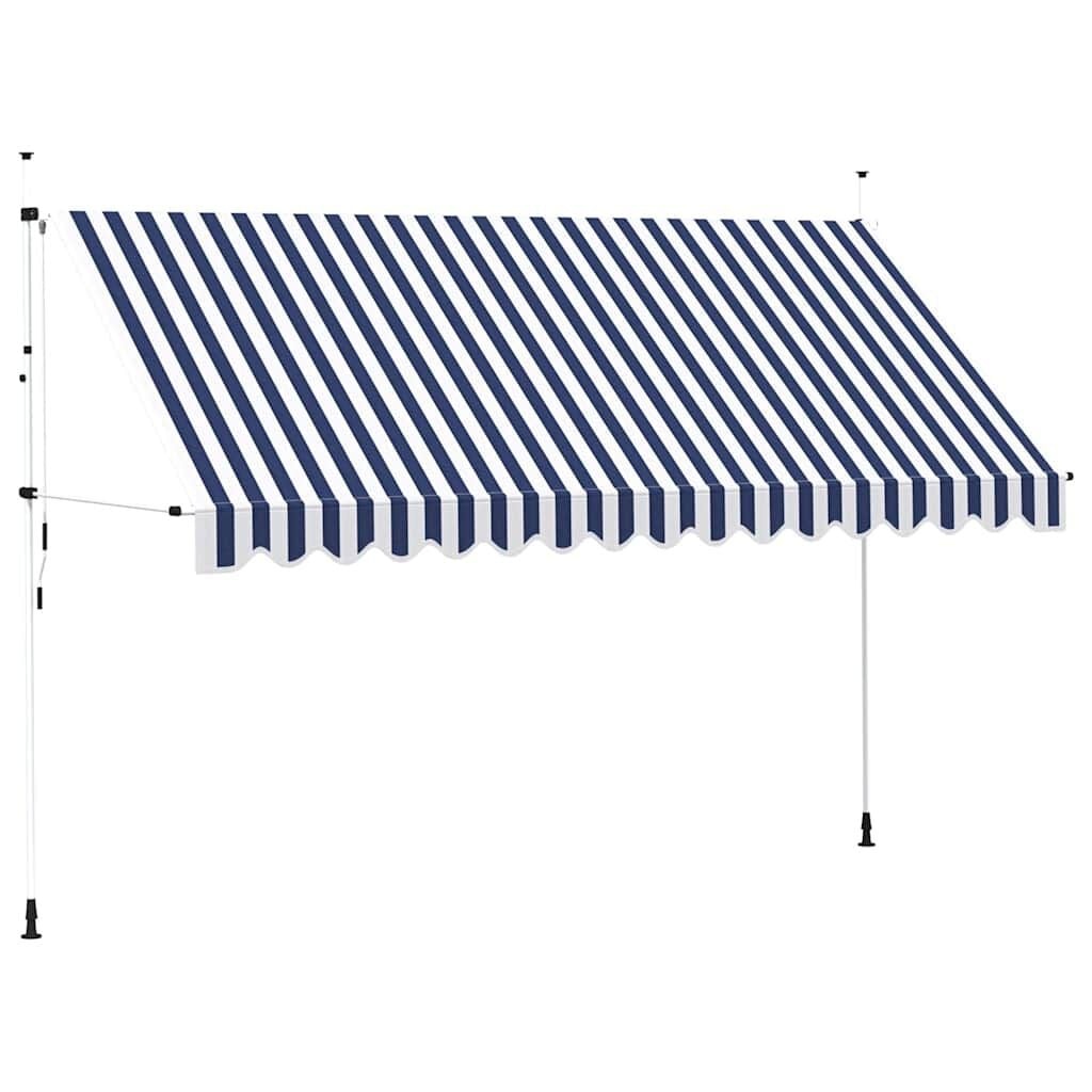 Uittrekbare Luifel 400cm Blauw/Wit Gestreept - 35% Korting