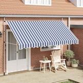 Uittrekbare Luifel 400cm Blauw/Wit Gestreept - 35% Korting