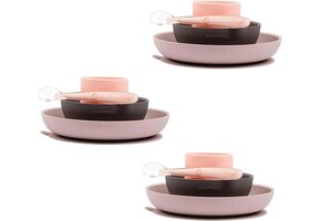Kinder Tafelservies Set 4-delig 47% Korting Roze/Aubergine Siliconen