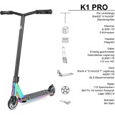 VOKUL Pro Scooter K1 Stuntstep voor kinderen van 7 jaar ouder, tieners en volwassenen, stuntstep met wielen van 110 mm