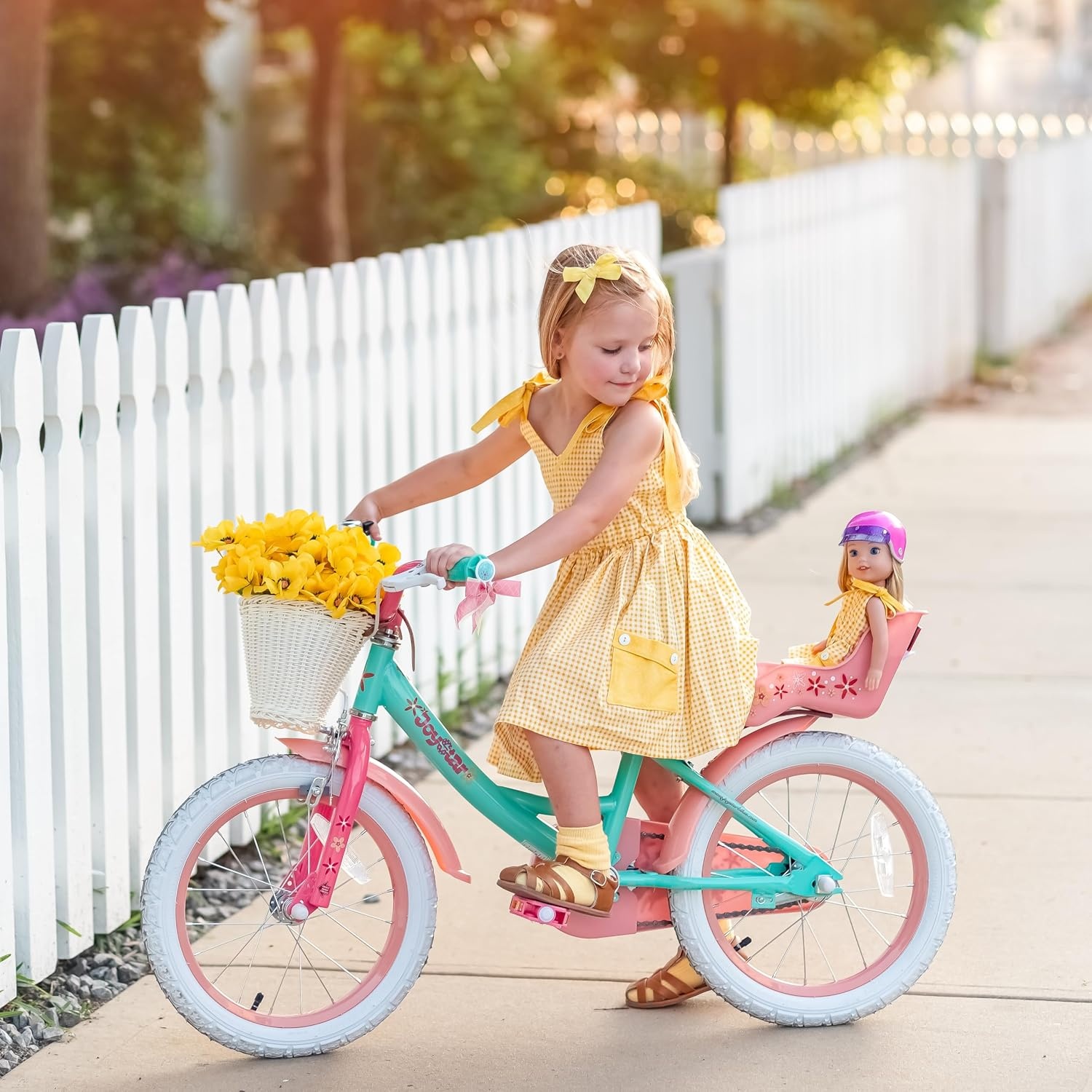 JOYSTAR Eenhoorn-fiets 12/14/16/18 inch voor meisjes van 2 tot 9 jaar, kinderfiets met polszitje en steunwielen en mand