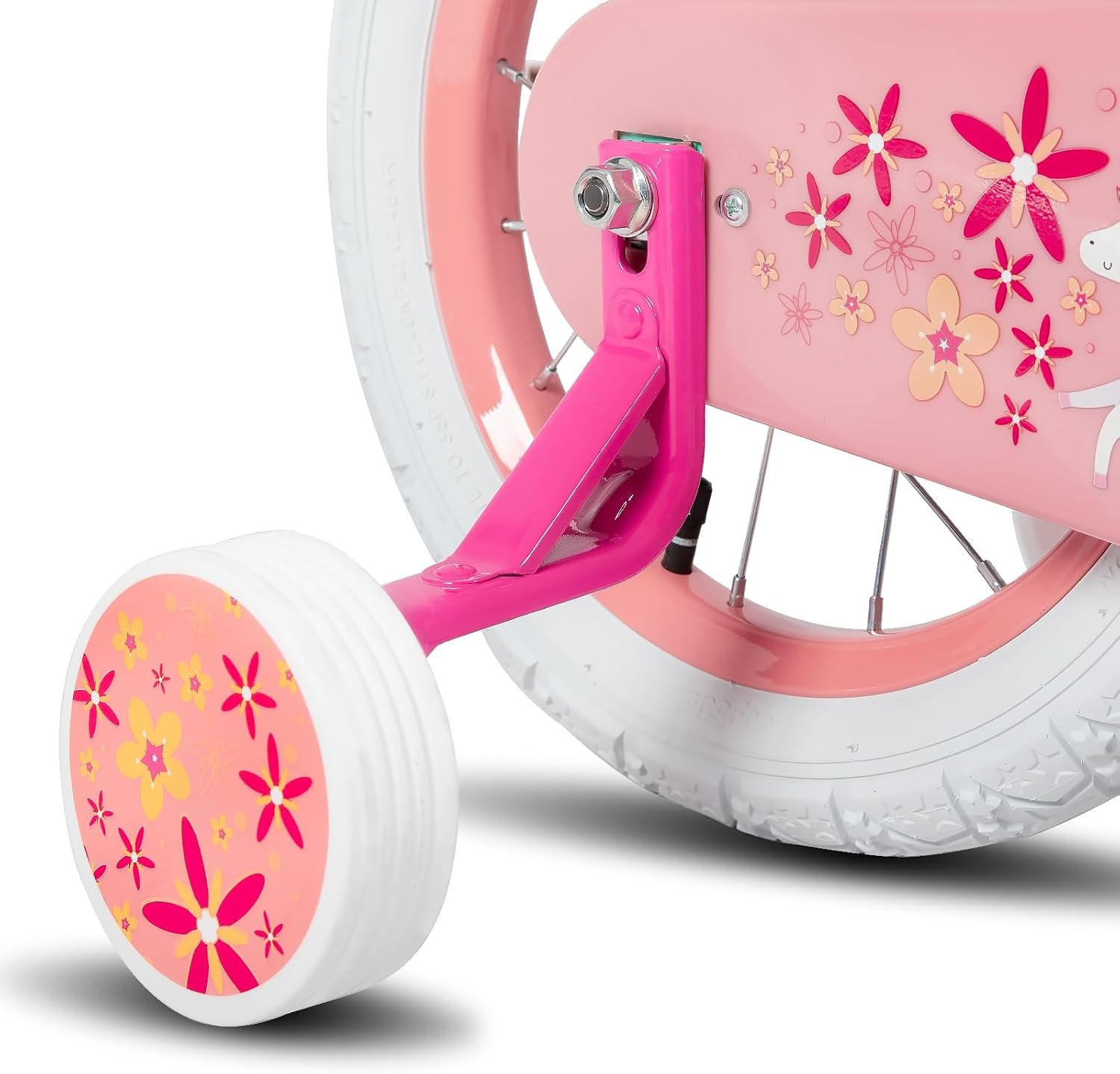 JOYSTAR Eenhoorn-fiets 12/14/16/18 inch voor meisjes van 2 tot 9 jaar, kinderfiets met polszitje en steunwielen en mand