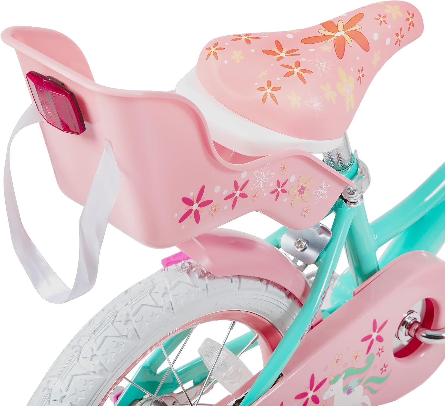 JOYSTAR Eenhoorn-fiets 12/14/16/18 inch voor meisjes van 2 tot 9 jaar, kinderfiets met polszitje en steunwielen en mand