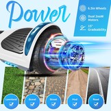 All Terrain Hoverboard voor kinderen, 6,5 inch banden, grote batterij, hoverboard, bluetooth-luidspreker en 3D-ledverlichting, UL2272 gecertificeerd