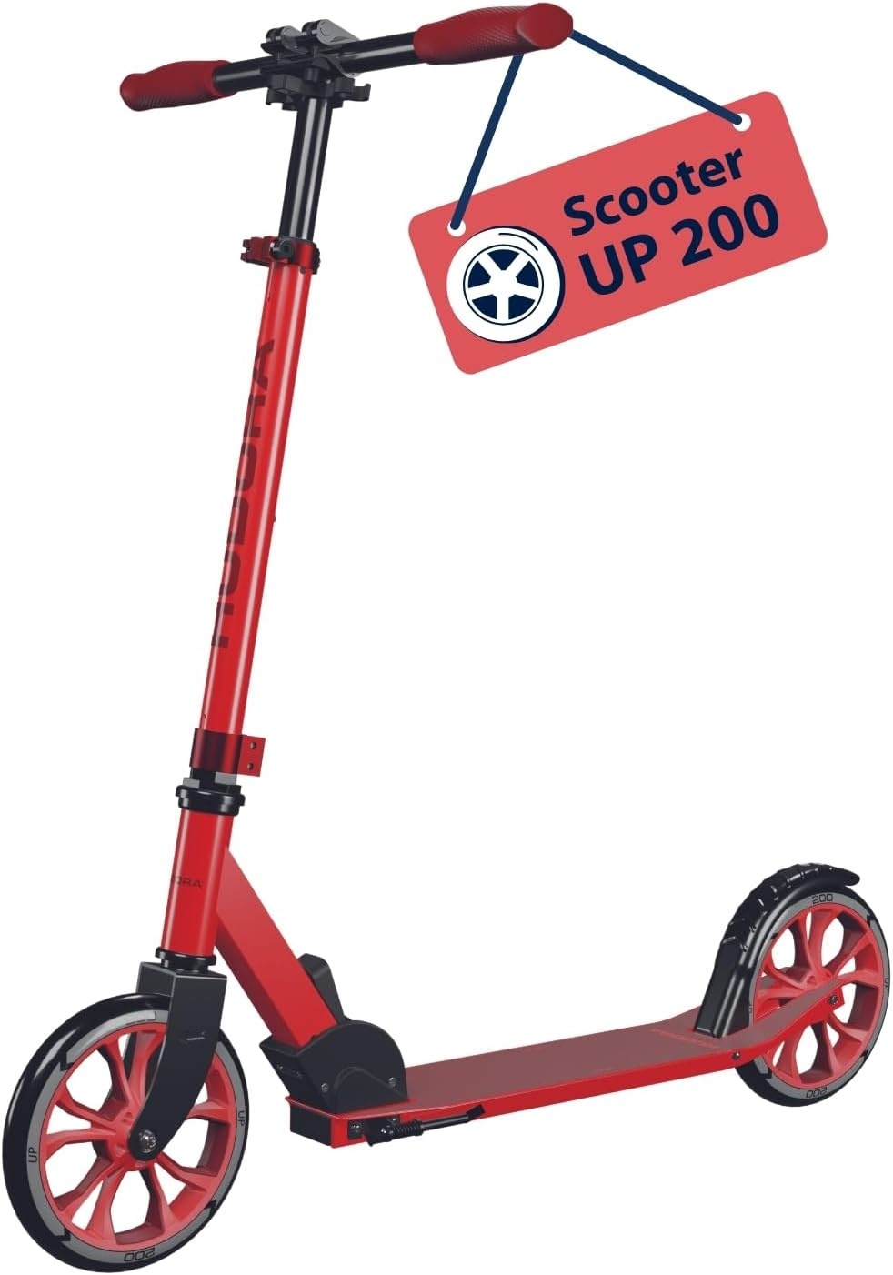 HUDORA Scooter Up 200 Geluidsarme aluminium step, voor maximaal 100 kg, in hoogte verstelbare en inklapbare step, kickstep voor kinderen, jongeren en volwassenen