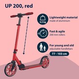 HUDORA Scooter Up 200 Geluidsarme aluminium step, voor maximaal 100 kg, in hoogte verstelbare en inklapbare step, kickstep voor kinderen, jongeren en volwassenen