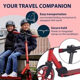 HUDORA Scooter Up 200 Geluidsarme aluminium step, voor maximaal 100 kg, in hoogte verstelbare en inklapbare step, kickstep voor kinderen, jongeren en volwassenen