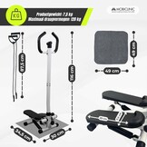 Mobiclinic®, Stepper met Stuur, in Hoogte Verstelbaar, LCD-Monitor, Instelbare Intensiteit, Antislippedalen, Stap-voor-Stapmachine, Compact, Thuisoefening, Step-Pro