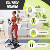 Mobiclinic®, Stepper met Stuur, in Hoogte Verstelbaar, LCD-Monitor, Instelbare Intensiteit, Antislippedalen, Stap-voor-Stapmachine, Compact, Thuisoefening, Step-Pro