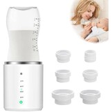 Bottle Warmer for Baby, Bottle Warmer for Baby on the go, Battery Powered Baby Bottle Warmer, Baby Bottle Warmer with 6 Adapters and Temperature Control, Portable Bottle Warmer for Travel Friendly Use