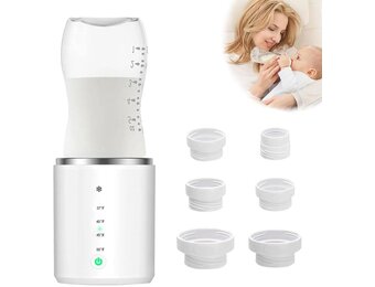 Bottle Warmer for Baby, Bottle Warmer for Baby on the go, Battery Powered Baby Bottle Warmer, Baby Bottle Warmer with 6 Adapters and Temperature Control, Portable Bottle Warmer for Travel Friendly Use