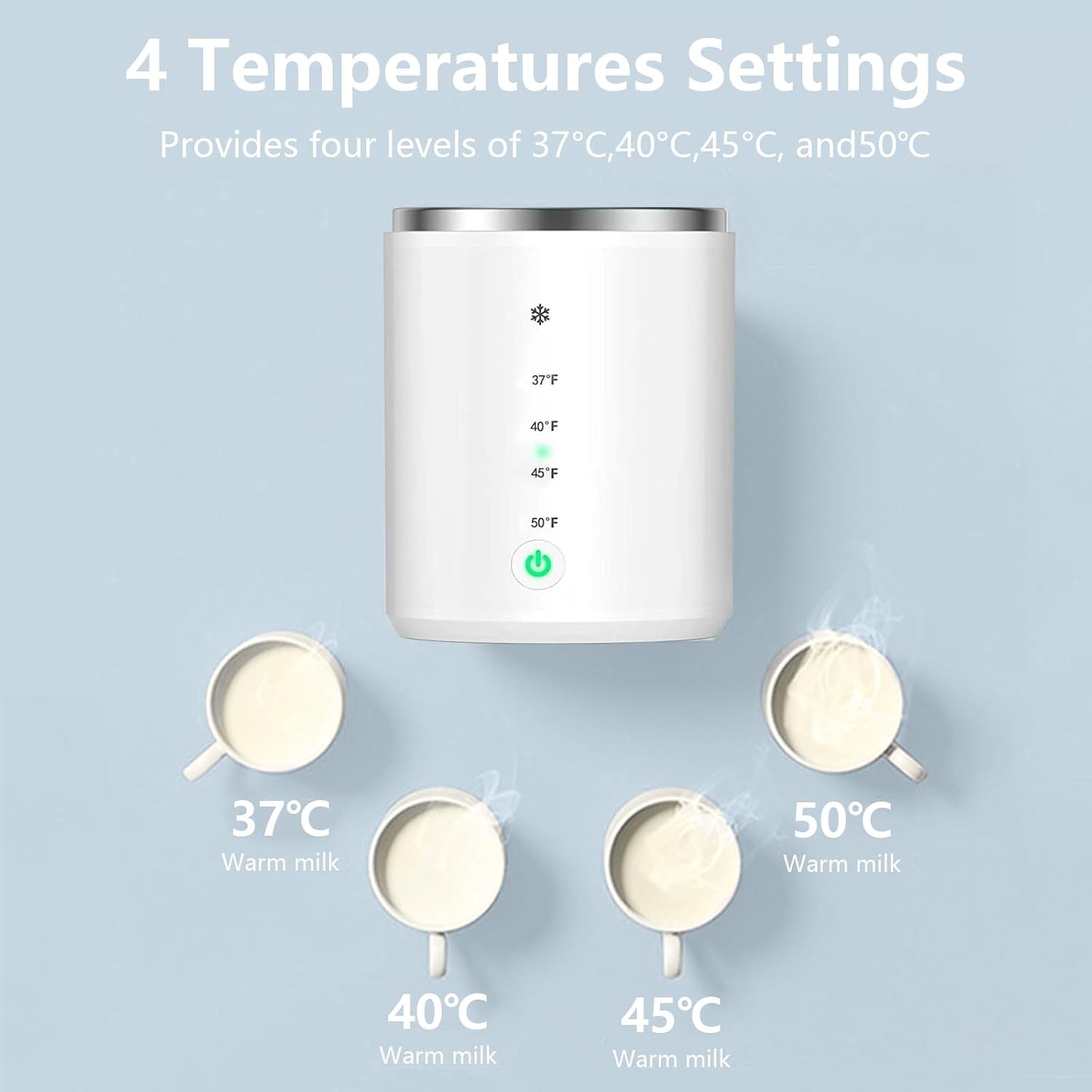 Bottle Warmer for Baby, Bottle Warmer for Baby on the go, Battery Powered Baby Bottle Warmer, Baby Bottle Warmer with 6 Adapters and Temperature Control, Portable Bottle Warmer for Travel Friendly Use