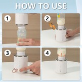 Bottle Warmer for Baby, Bottle Warmer for Baby on the go, Battery Powered Baby Bottle Warmer, Baby Bottle Warmer with 6 Adapters and Temperature Control, Portable Bottle Warmer for Travel Friendly Use