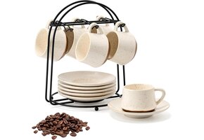 Koffiekopjes & Schotels Set (6x) met Standaard - 33% Korting!