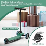XJD Kinderstep, Kinderscooter voor 2-8 jaar, 3 led-wielen, kickboard, vergrendelbare richting, Kindersteppen, verstelbare stuurhoogte, licht, belastbaarheid tot 50 kg (groen)