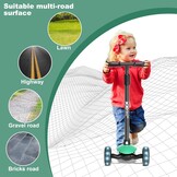 XJD Kinderstep, Kinderscooter voor 2-8 jaar, 3 led-wielen, kickboard, vergrendelbare richting, Kindersteppen, verstelbare stuurhoogte, licht, belastbaarheid tot 50 kg (groen)