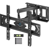 PERLESMITH TV Muurbeugel voor 26-60 Inch tv's, Draaibare TV Beugel tot 40 kg, 55 Inch TV-muurbeugel met Waterniveau, max. VESA 400 x 400 mm