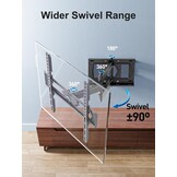 PERLESMITH TV Muurbeugel voor 26-60 Inch tv's, Draaibare TV Beugel tot 40 kg, 55 Inch TV-muurbeugel met Waterniveau, max. VESA 400 x 400 mm