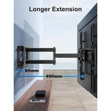 PERLESMITH TV Muurbeugel voor 26-60 Inch tv's, Draaibare TV Beugel tot 40 kg, 55 Inch TV-muurbeugel met Waterniveau, max. VESA 400 x 400 mm