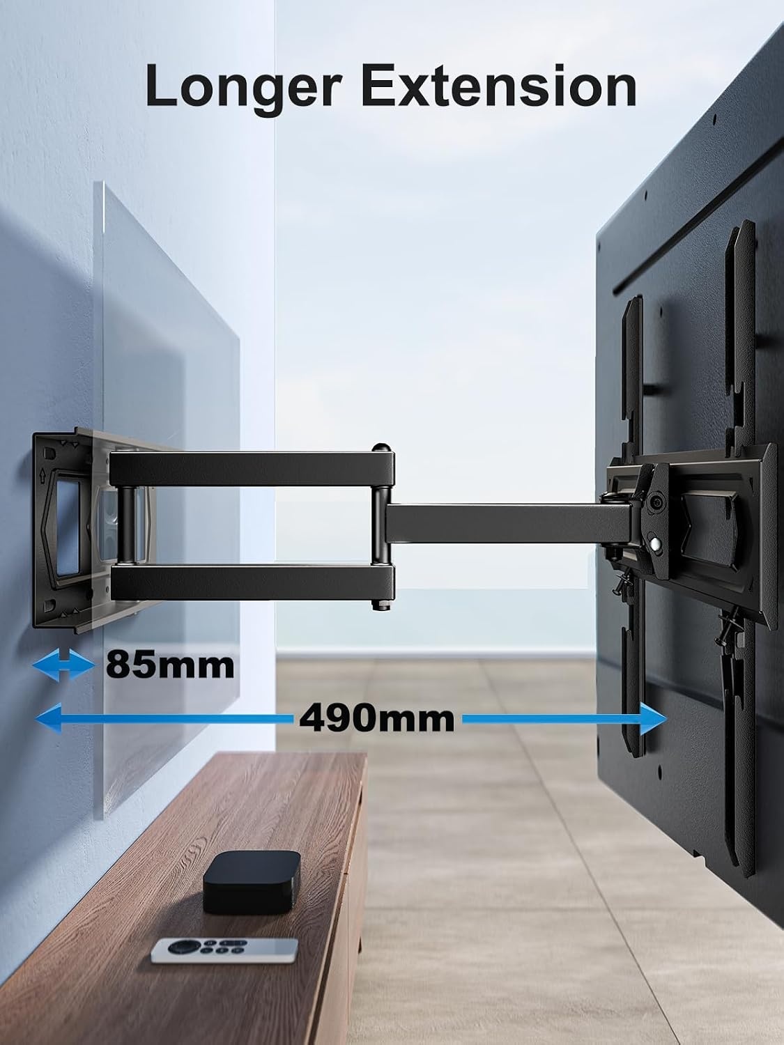 PERLESMITH TV Muurbeugel voor 26-60 Inch tv's, Draaibare TV Beugel tot 40 kg, 55 Inch TV-muurbeugel met Waterniveau, max. VESA 400 x 400 mm