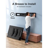 PERLESMITH TV Muurbeugel voor 26-60 Inch tv's, Draaibare TV Beugel tot 40 kg, 55 Inch TV-muurbeugel met Waterniveau, max. VESA 400 x 400 mm
