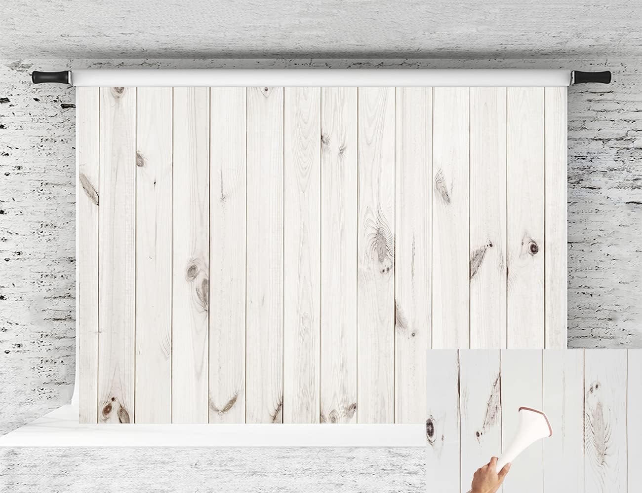 Fotografie Achtergrond Witte Houten Vloer 3x3m - 29% Korting