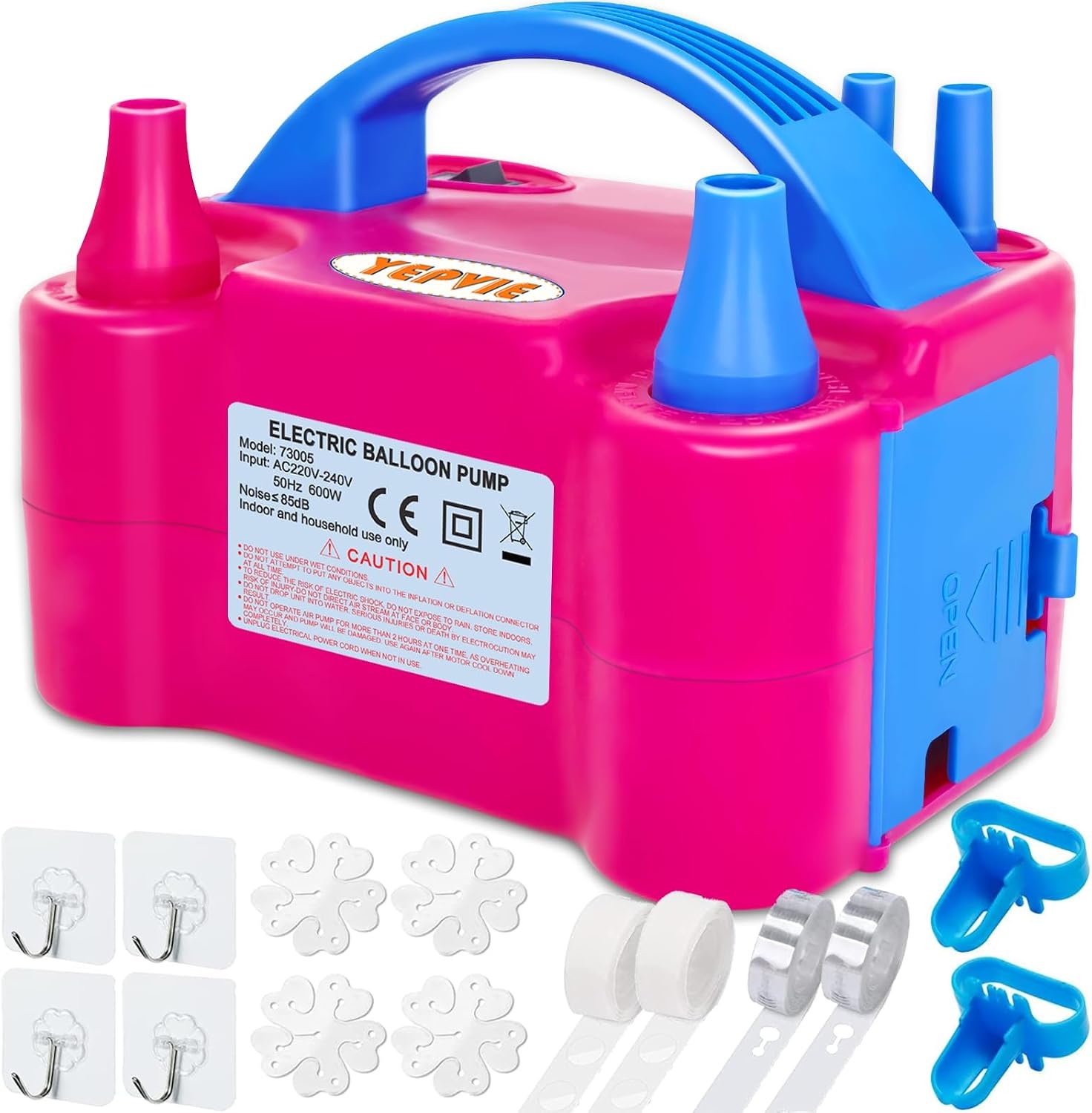 Elektrische Ballonpomp Kit 600W met 14 Accessoires - 28% Korting
