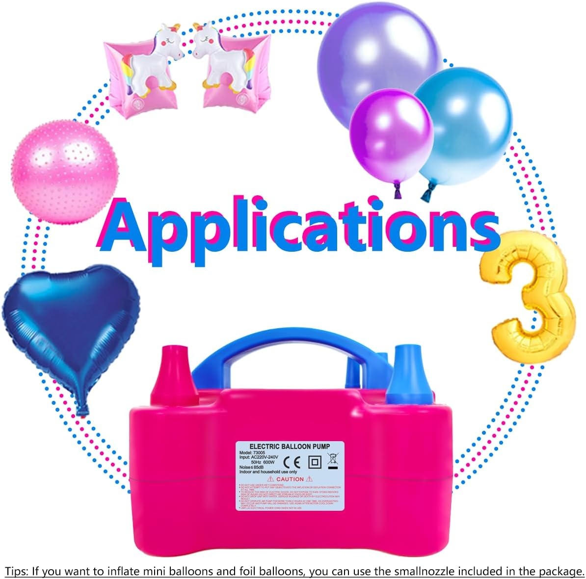 Elektrische Ballonpomp 600W met 14 Ballonaccessoires - 28% Korting