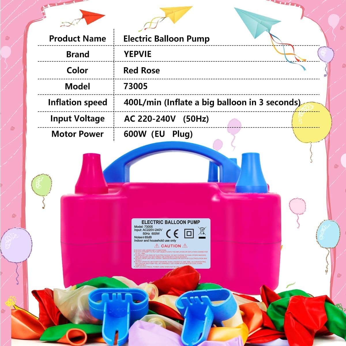 Elektrische Ballonpomp 600W - Feestdecoratie - 28% Korting