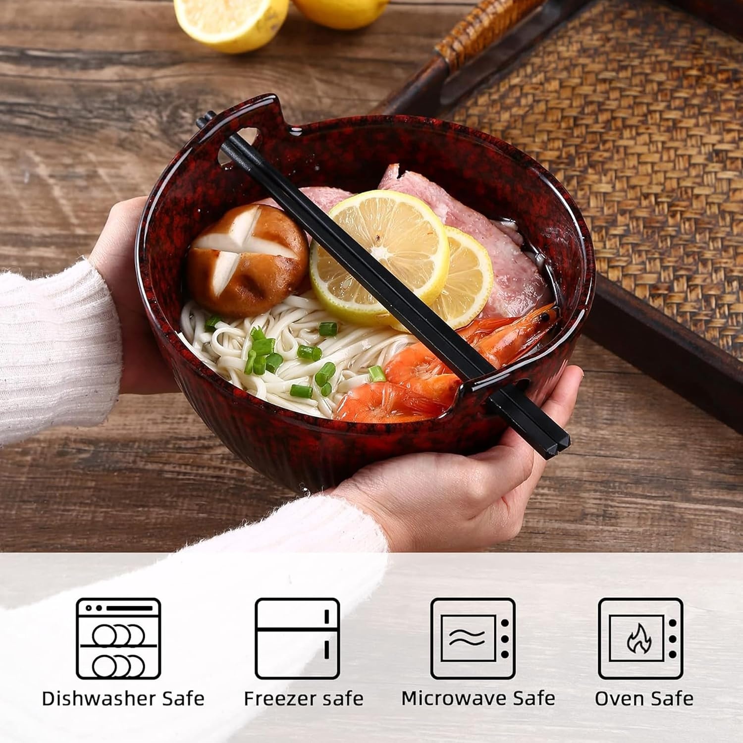 Japanse Ramenkommen Set van 2 | 33% Korting | Inclusief Stokjes & Lepels