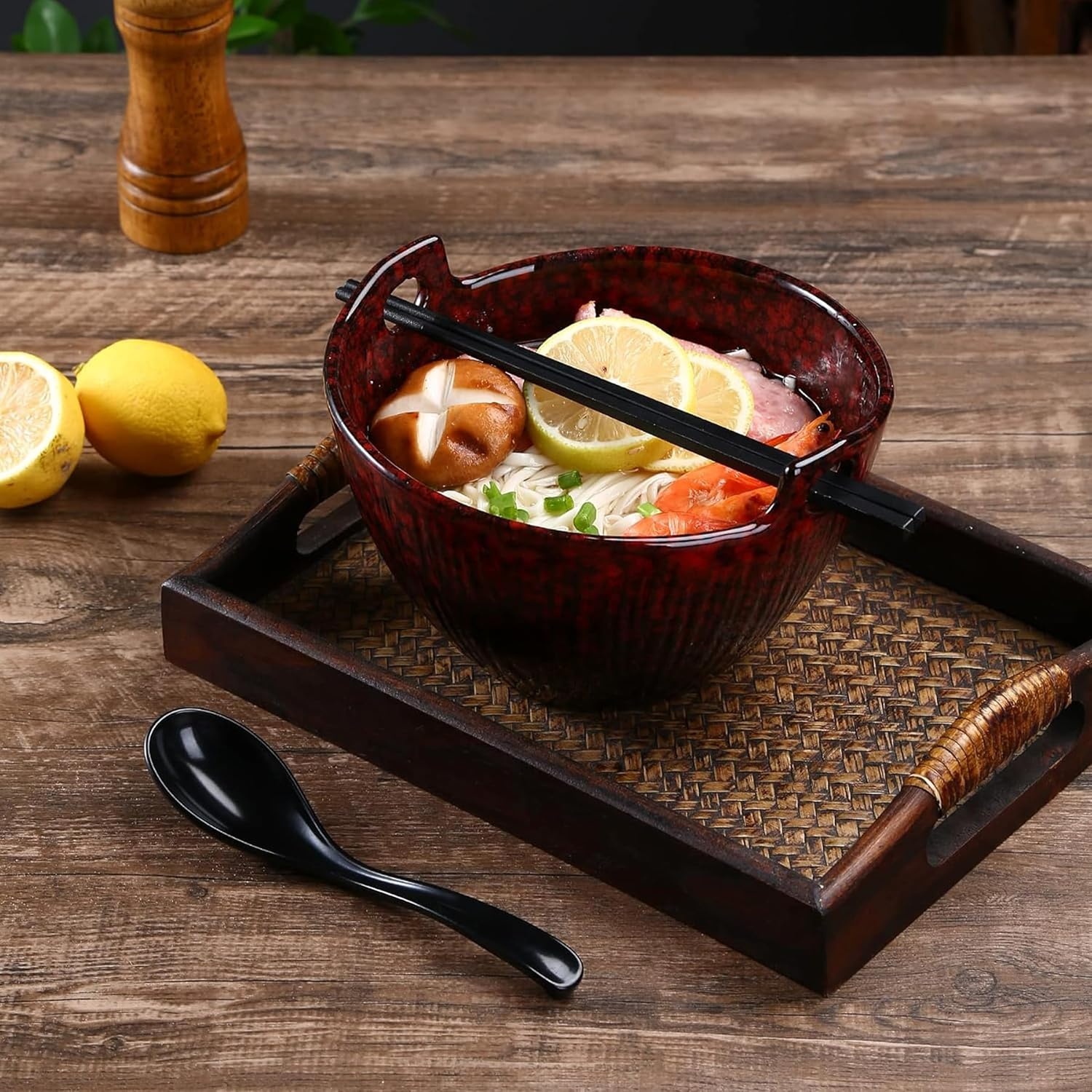 Japanse Ramenkommen Set van 2 | 33% Korting | Inclusief Stokjes & Lepels